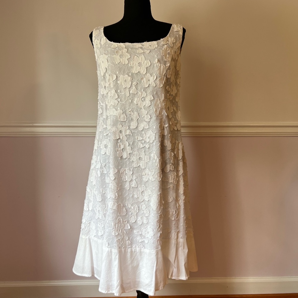 Jessica Howard Cream Sleeveless Square Neck Midi Sundress